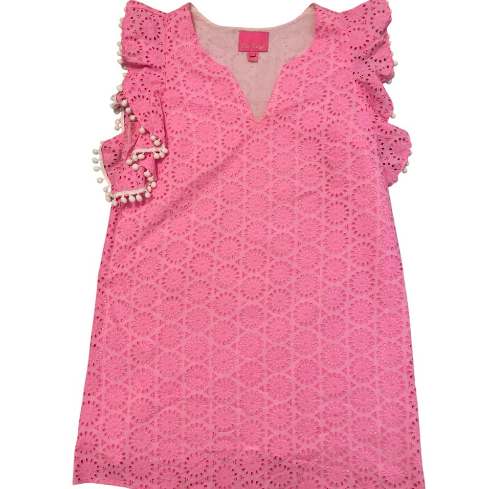 Lilly Pulitzer Pink Eyelet V-Neck Dress
